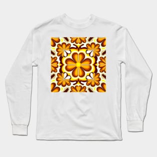 70s Groovy Flower Pattern Long Sleeve T-Shirt